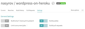 Travis CI: Settings