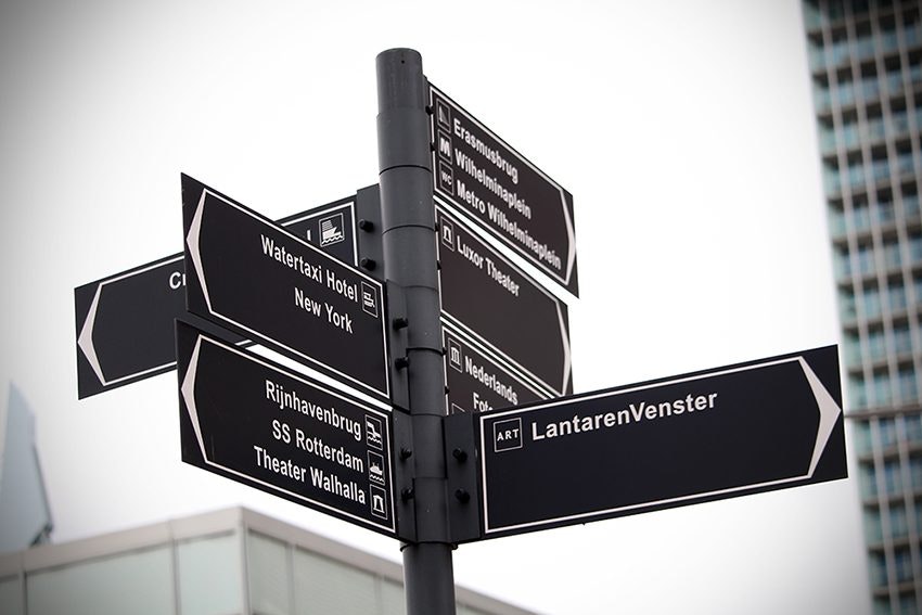 Headings signpost your content. Image shows a signpost.